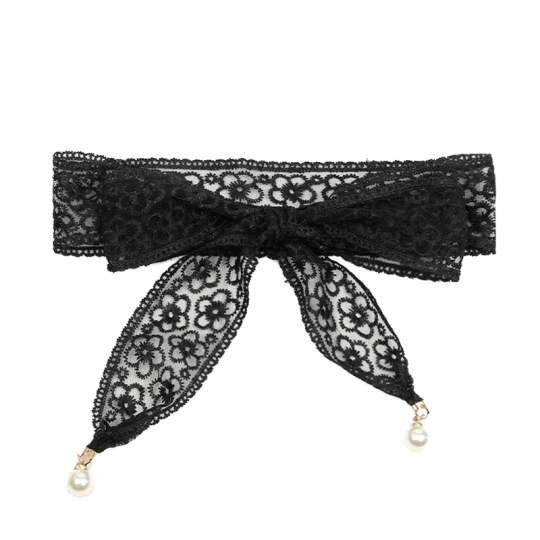 Beige Lace Belt Women's Bow Cloth Belt Summer Wide Decorative Dress  Accessory