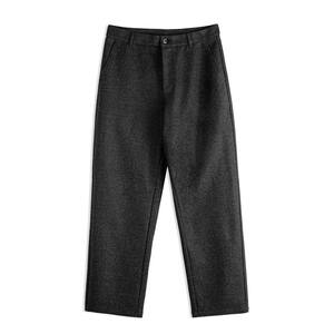 Madden workwear American gray and black woolen trousers old money style straight casual pants drapey long trousers for men spring and winter