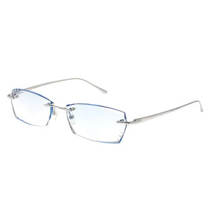 Frameless glasses for men with myopia, business grade pure titanium eyeglass frame, diamond trimmed gold ultra light eyeglass frame