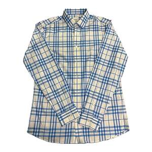 
European direct mail self-operated Burberry men's plaid single-breasted long-sleeved shirt New Year's gift