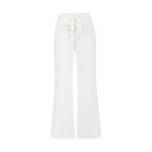 
MosesQueen White Sports Pants Casual Sweatpants Straight Leg Loose High Waist Drape Wide Leg Pants