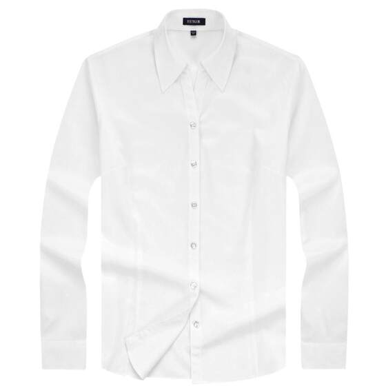 Younger Spring and Autumn New Women's Long -sleeved Shirt Official Business Free Working Works White Shirt 1718
