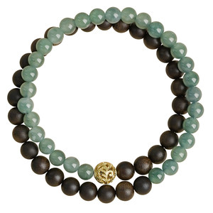 
Half-mountain and half-hand string natural blue water jadeite Brunei agarwood bracelet women's Chinese style new Chinese style jade beads
