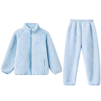
Red bean children's coral velvet home wear winter warm pajamas