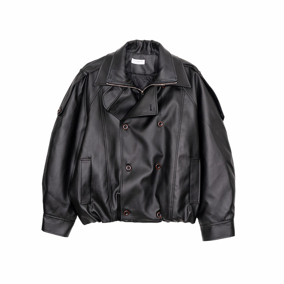 
Hualun pilot leather jacket men's motorcycle wear trendy brand loose top men's high-end handsome leather jacket