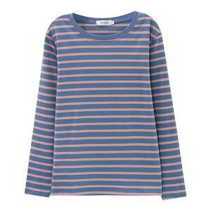 
This year's new early autumn loose large-size base shirt pure cotton long-sleeved T-shirt for women's autumn clothes with thin striped tops