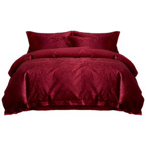 
Sidefu high-end wedding four-piece set big red cotton sheet quilt cover wedding dowry bedding high-end sense