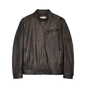 
MCS originated from Marlboro cowhide motorcycle leather jacket American retro Feng Shui washing and scrubbing color used for men's autumn leather jacket