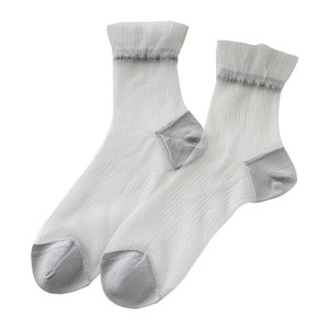 
Transparent stockings summer ultra-thin style women's lace lace princess summer crystal glass silk women's ice silk mid-tube socks