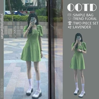 Ретро зеленая кукла, небольшое платье, французский стиль, подходит для подростков, квадратный вырез