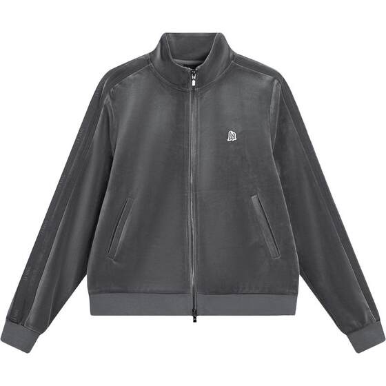 
Li Ning Velvet Jacket Women's Official Spring New Style Zippered Shoulder Sweater Stand Collar Top Knitted Sportswear Women