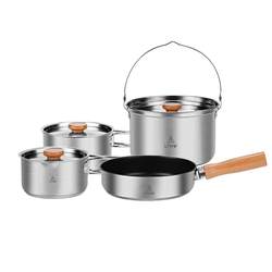 Luteng stainless steel pot set picnic single pot utensil
