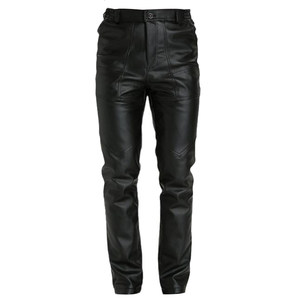 Yabang (clothing) middle -aged and elderly leather pants men with velvet thickened motorcycle windproof and waterproof men's leather pants loose