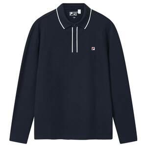 
FILA official men's knitted long-sleeved POLO shirt 2026 spring new fashion casual basic top