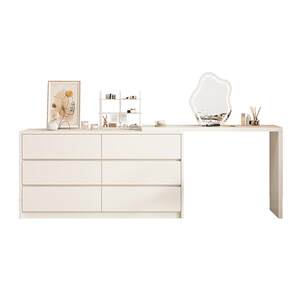 Solid wood dressing table modern minimalist bucket cabinet integrated dressing cabinet small apartment light luxury bed tail cabinet bedroom makeup table
