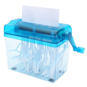 Portable fan -based manual shredded paper machine A6 small office stills static paper machine hand shake paper crusher free shipping