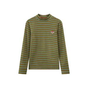 
TeenieWeenie Kids Bear Children's Clothing Autumn and Winter Models for Boys and Girls Half Turtle Collar Color Stripe Insulated Long-Sleeved T-Shirt