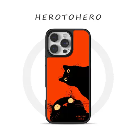 Black Cat Painted Art Illustration Design  Phone Cases Covers Pro/Plus/Max/Air  – iPhone 17,  iPhone 16, iPhone 15, iPhone 14, iPhone 13