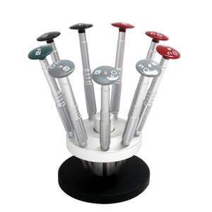 
9-pack of glasses screwdriver, including storage rack, high hardness, handle, light repair and assembly screw nose lifter batch head