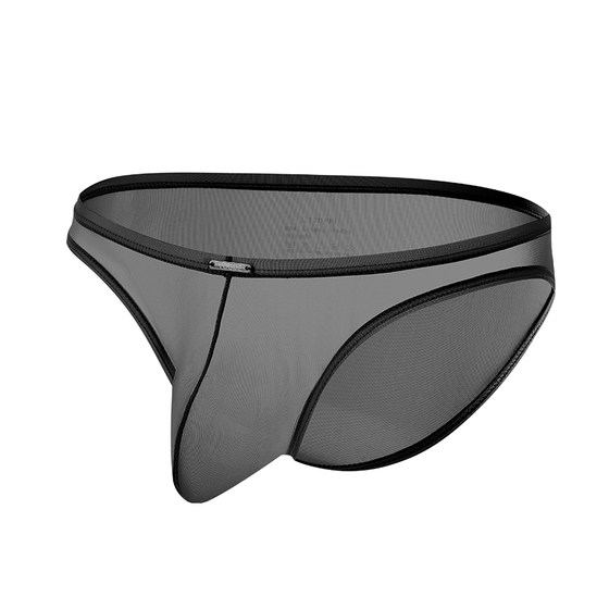 
Men's ice silk cool briefs breathable quick-drying low-waist sexy transparent mesh boys' underwear shorts fork