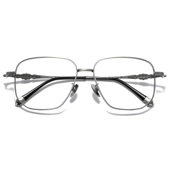 High-end pure titanium retro large face glasses men's large frame 160mm frame can be equipped with myopia degree anti-blue light lens

