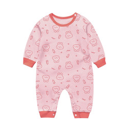 Newborn girl's pure cotton long-sleeved romper spring and autumn