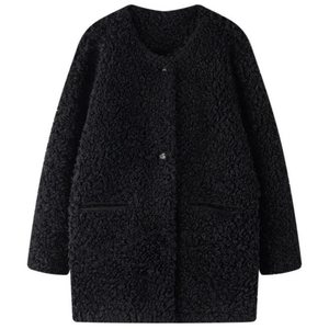 
Eleven stones high-end imitation lamb velvet suede mid-length fur coat for women petite autumn and winter new style ll