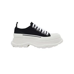 
[Self-operated] MCQUEEN McQueen canvas shoes thick-soled shoes, lace-up white shoes, same style holiday gifts for men and women