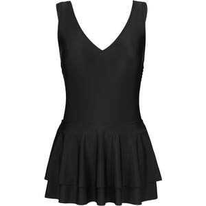 
Yizi's new one-piece dress swimsuit for women's summer black belly covering and slimming sun protection v-neck bathing hot spring beach swimming suit