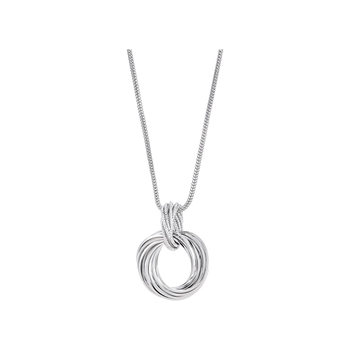 Silver ring sweater necklace long pendant accessories