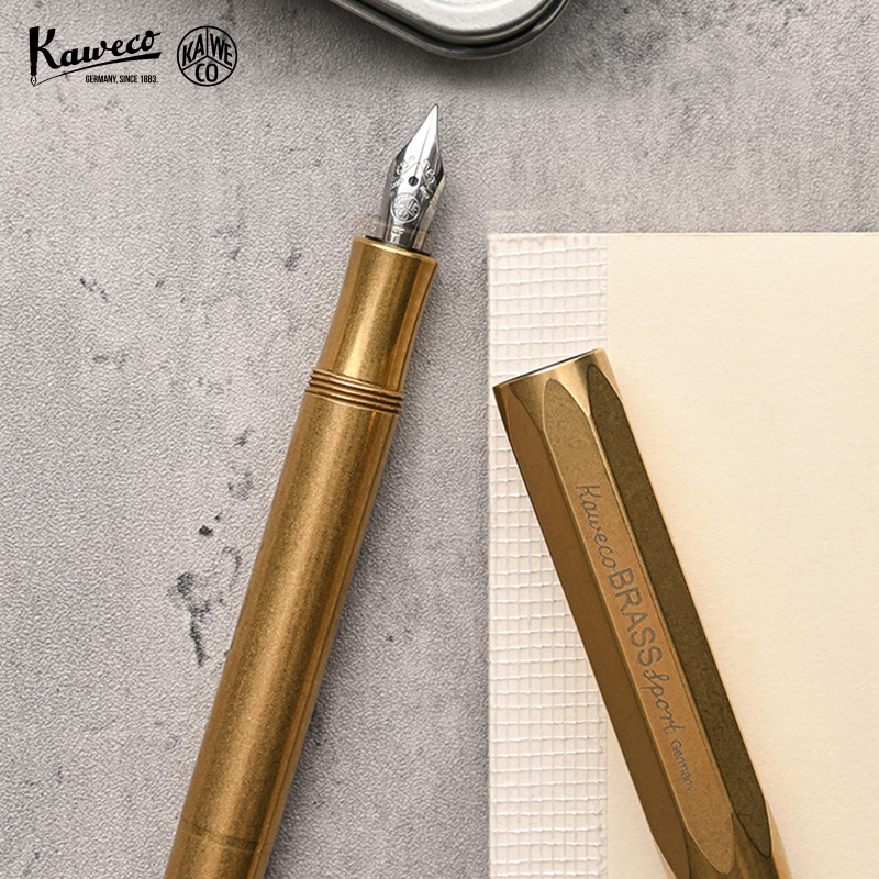 德国 卡维克 KAWECO 进口 Brass黄铜系列 钢笔 Sport运动款 金属练字书写速写男女朋友送礼物礼品刻字墨水笔
