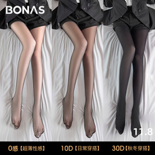 Bonas ultra-thin, high transparency, anti hooking black stockings for women