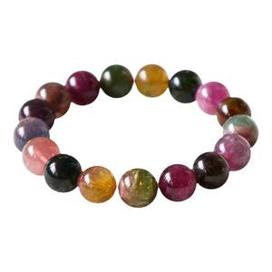 PLSTONE Princes Natural 5A Brazilian Old Mineral Ice Rainbow Rainbow Tourmaline Bracelet Female Gifts
