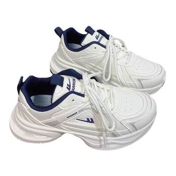 
Pull back women's shoes 2025 autumn and winter new white shoes leather and velvet second cotton dad shoes versatile thick-soled sneakers