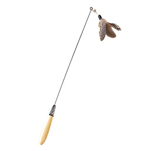 
Competition level cat funny stick, natural feather replacement head, wire spring, flexible, all-stage cat toy, interactive supplies
