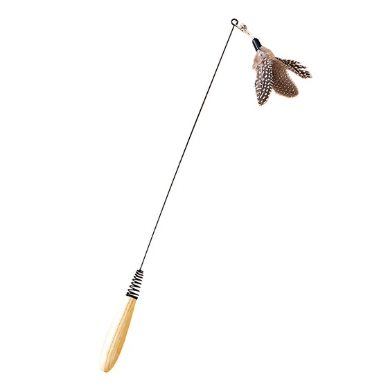
Competition level cat funny stick, natural feather replacement head, wire spring, flexible, all-stage cat toy, interactive supplies