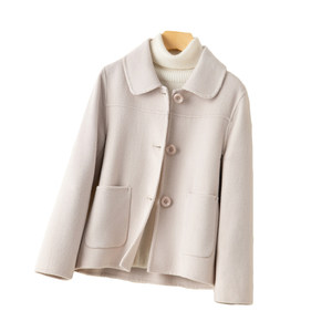 
Double-sided cashmere coat for women short high-end new autumn and winter small pure wool coat high-end mother suit