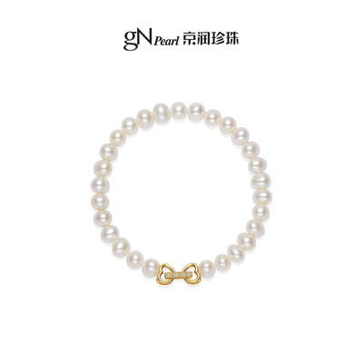 京润珍珠手链S925银近圆形韵意