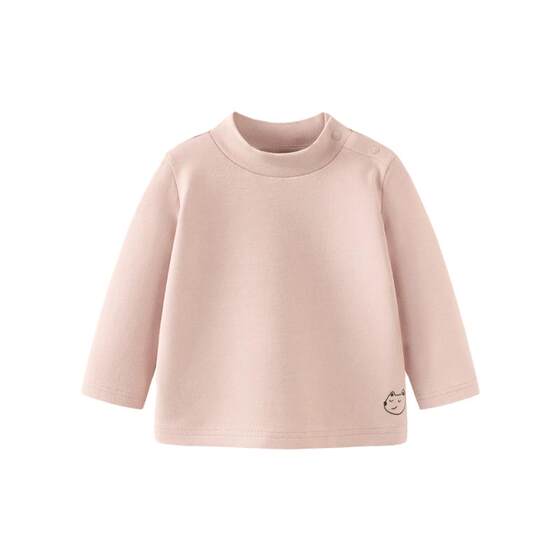 
Mini Balabala boys and girls long-sleeved T-shirt spring new half turtleneck striped bottoming shirt baby glutinous rice t-shirt