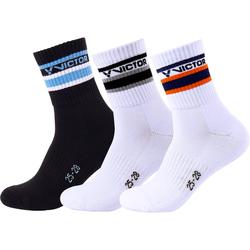 Authentic Victor Men's Badminton Socks Victor Towel Bottom Socks Sweat-absorbent Sk9101 Three Pairs