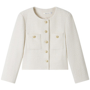 
Halo Luu French socialite white small fragrance jacket for women spring 2026 new temperament high-end short top