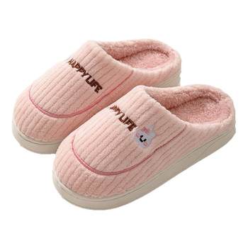 
Cotton slippers for women, fall and winter postpartum period, indoor home, non-slip, thick soles, plush, furry, warm, couples, men