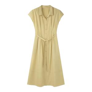 
solighter French Lyocell shirt dress summer 2026 new slim commuter waist long skirt