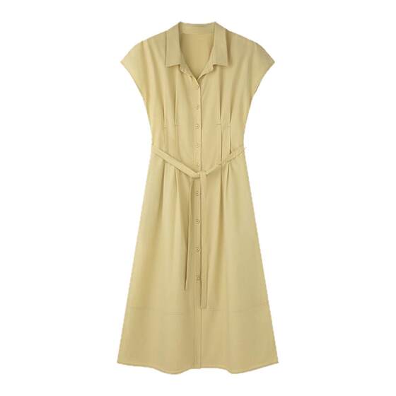 
solighter French Lyocell shirt dress summer 2026 new slim commuter waist long skirt