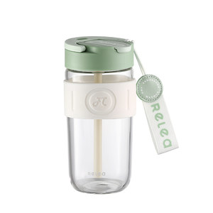 Physical bio glass cup for women with straw water cup portable cute coffee cup ins style 2022 new