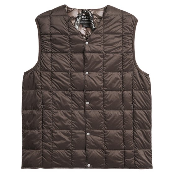 
TAION 800 Puff Classic Simple Stowable Casual Warm White Duck Down V-neck Down Vest Inner Liner