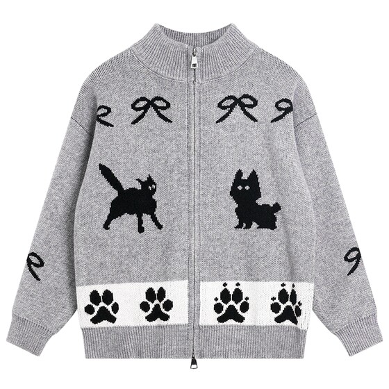 
Boys' Autumn and Winter Korean Style Half-Turtle Collar Knitted Jacket 2026 New Children's Boys Winter Thickened Cardigan Sweater