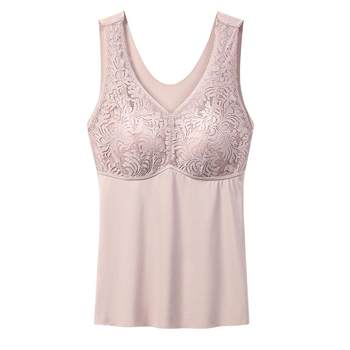 
Middle-aged and elderly vest-bra all-in-one underwear with breast pads