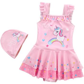 Children's swimsuit girls, small middle school children, swimming
