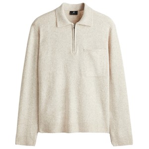 
HM men's knitwear 2025 new half-zip sweater fashionable inner sweater bottoming shirt 1296595